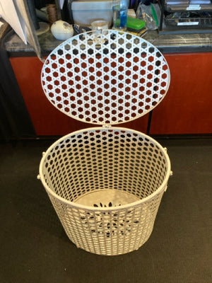 White Metal Laundry Basket
