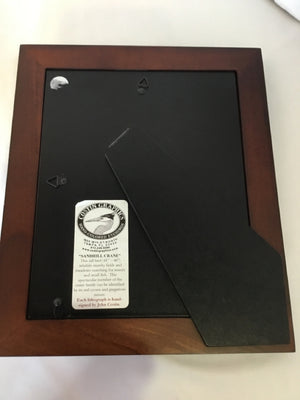 Signed Brown/Green Heron Framed Art