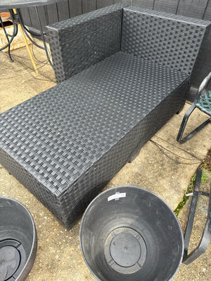 Rattan Brown Chaise