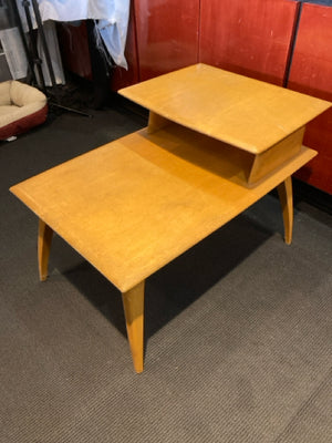 Heywood Wakefield End Wood Tiered Mid Century Tan Table