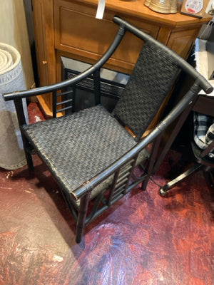 Bamboo Woven seat Black Chair