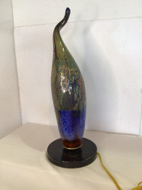 Abstract Multi-Color Blown Glass Lamp