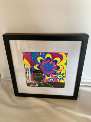 Signed Multi-Color Train Framed Art