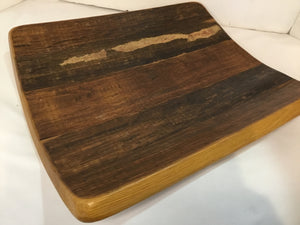Hand Crafted Brown Wood Curved Tray