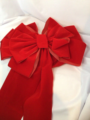 Wall Decoration Red Ribbon Bow Pair Holiday Item