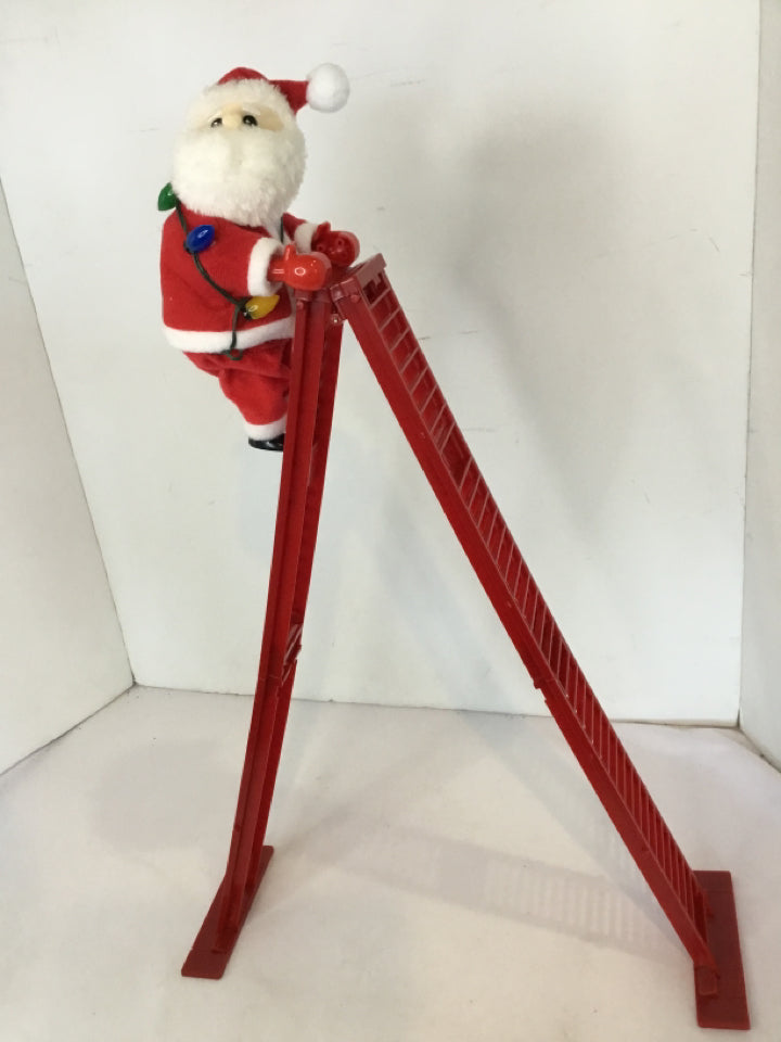Christmas Red Plastic Ladder Santa Holiday Item