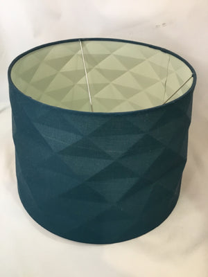 Teal Barrel Wavy Lamp Shade