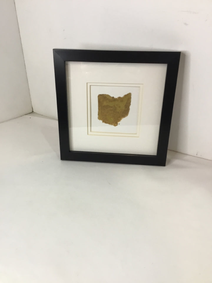 White/Gold Ohio Framed Art
