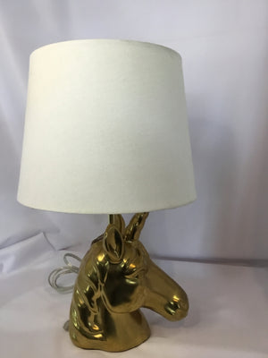 Gold Ceramic Horse Lamp