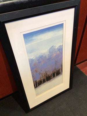 Print Blue/Multi Trees Framed Art