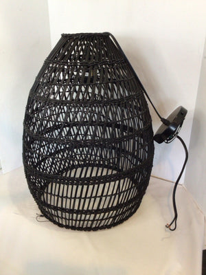 Hanging Wicker Black Light Fixture
