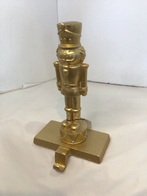 Christmas Gold Resin Stocking hanger Nutcracker Holiday Item
