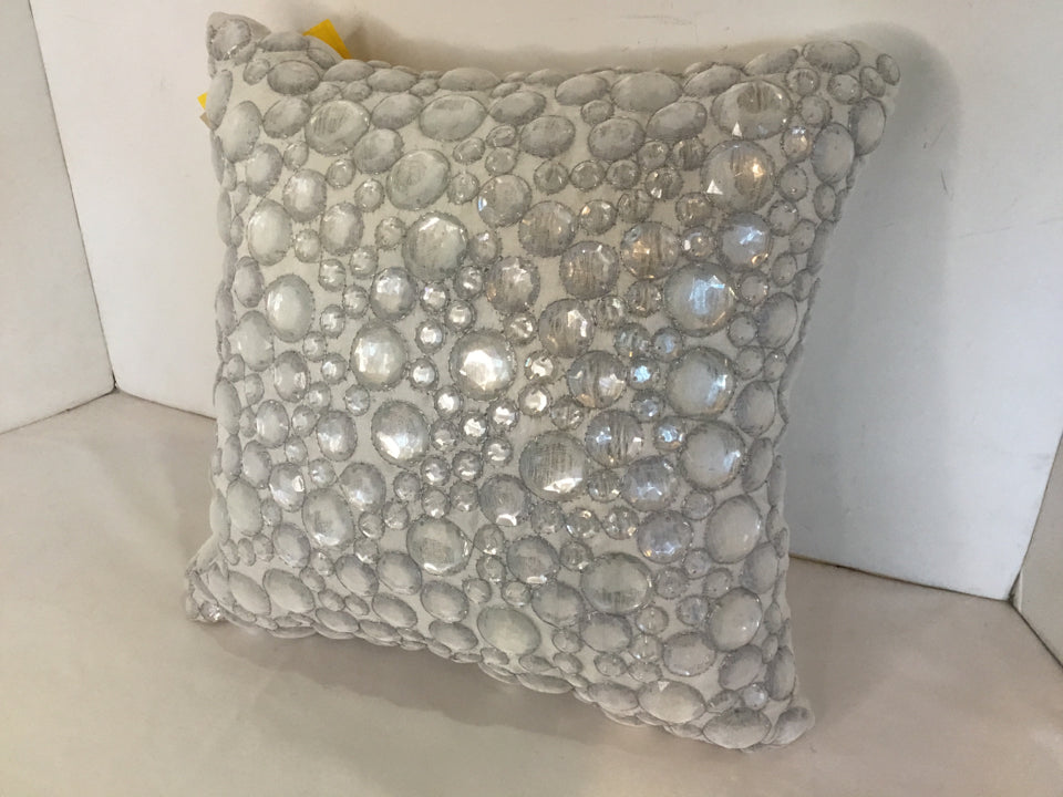 White Beaded Pillow