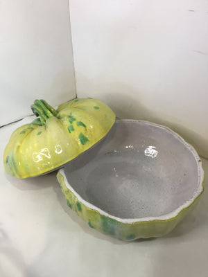 Yellow/Green Ceramic Pumpkin Tureen