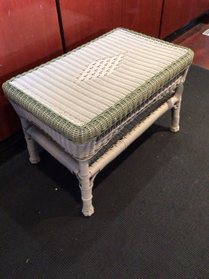 Faux Wicker Green/Beige Table