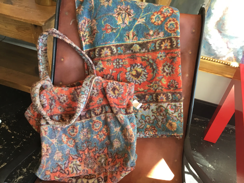 Fresco Red/Blue Terry w/bag Towel