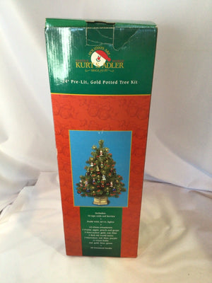 Kurt Adler Christmas Green Christmas Tree W/ Ornaments Holiday Item