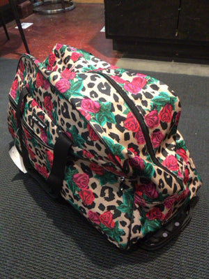 Betsey Johnson Nylon Tan/Black Floral Luggage