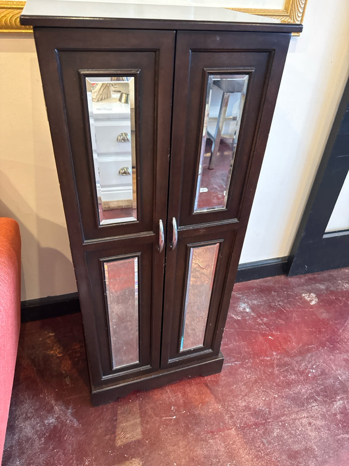 Modern Brown Mirror Jewelry Box