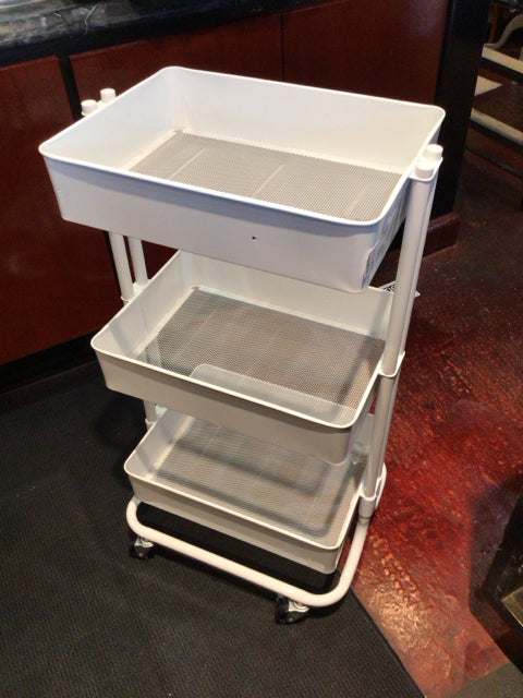 Rolling Metal White Cart