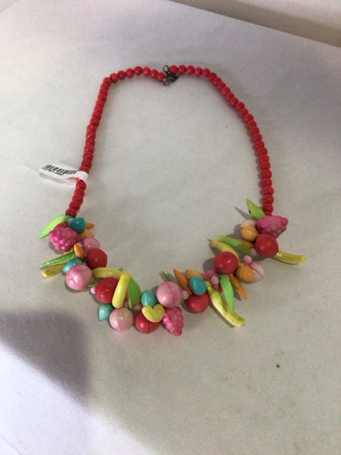 Wood Multi-Color Fruit Necklace