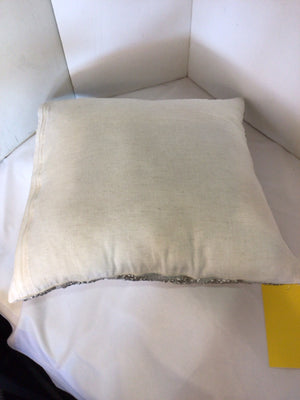 Silver/White Beaded Pillow