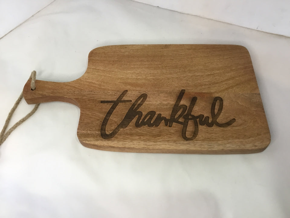 Brown Wood Thankful Cutting Board