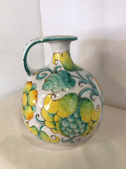 Italian Yellow/Green Ceramic Pitcher