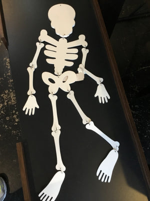 Halloween White Wood Skeleton Holiday Item