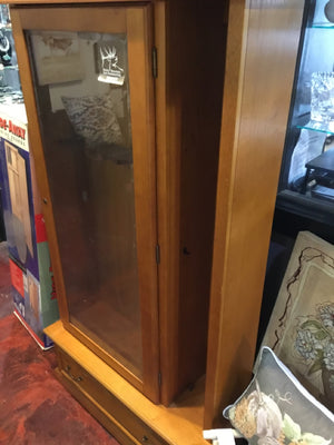 Light Wood Wood/Glass Gun Locking Cabinet