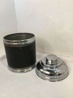 Black/Silver Metal Canister