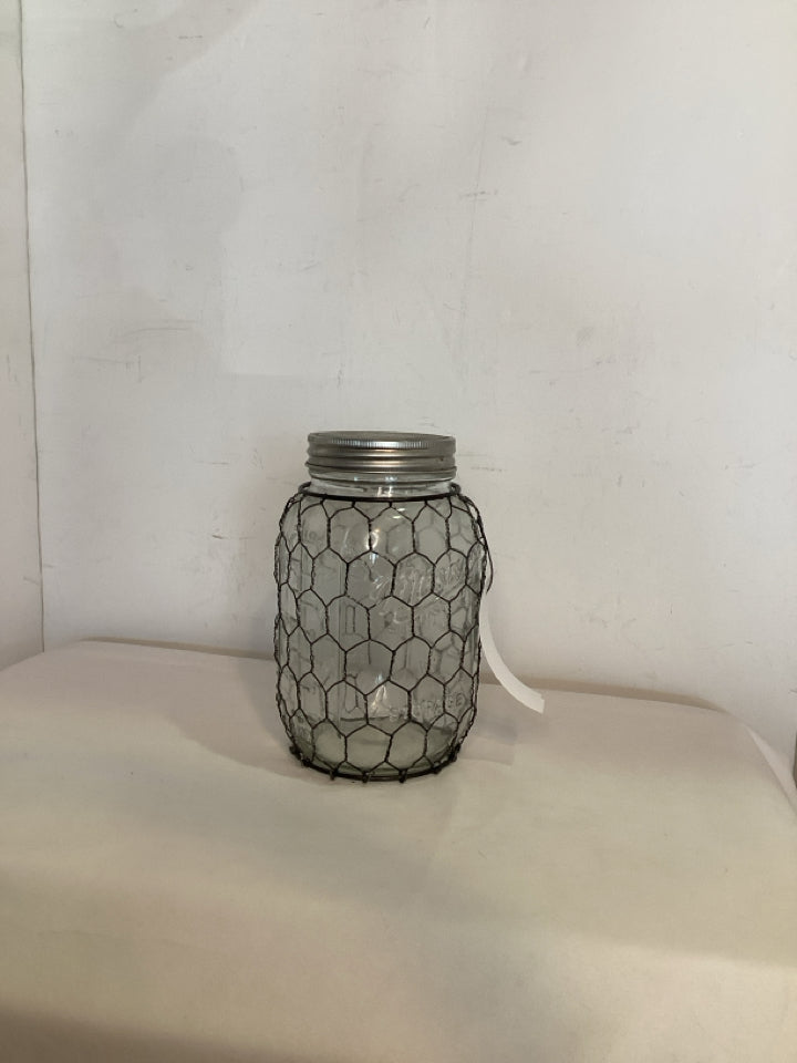 Mason Clear/Gray Glass Wire Jar
