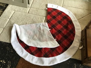 Christmas Red/white Polyester Checkered Holiday Item
