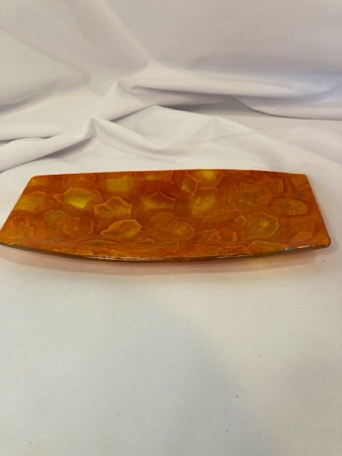 Orange Glass Rectangle Plate