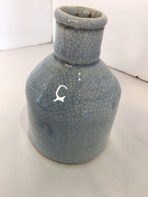 Gray Ceramic Crackle Bottle