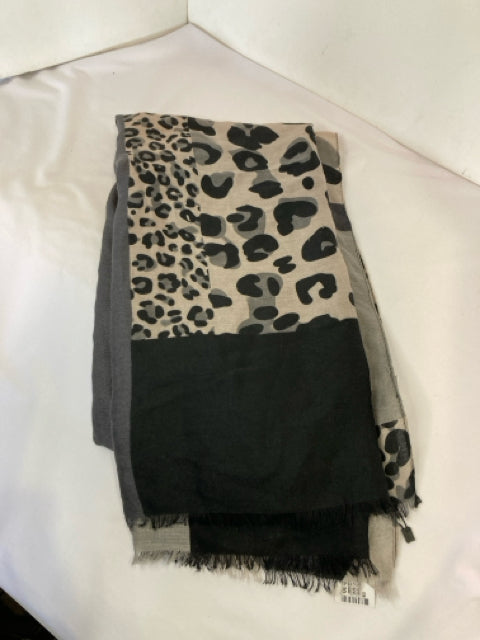 Polyester Black/Gray Scarf