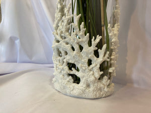 Green/White Grass Coral Floral Arrangement