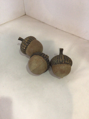 Set of 3 Brown/Gold Acorn Ball