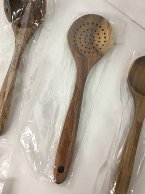 5 Piece Set Natural Wood Silverware