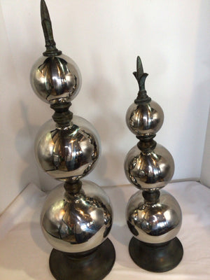 Pair Silver/Black Balls Ball