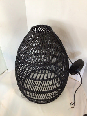Hanging Wicker Black Light Fixture