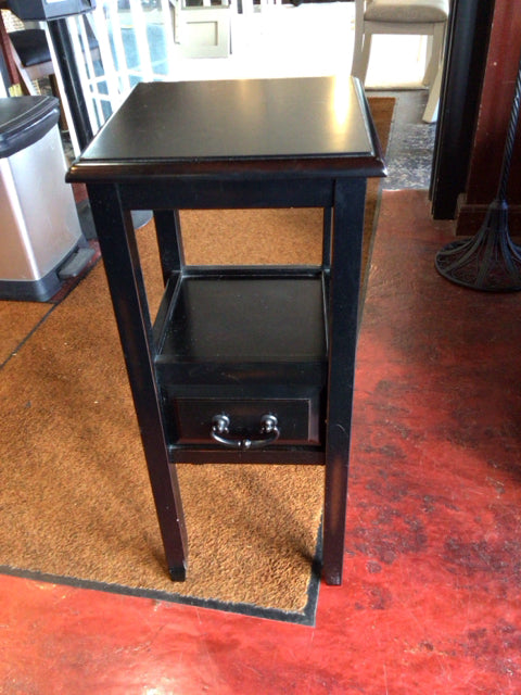 End Wood End/Side Black Table