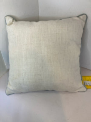 Cream/Blue Cotton Pillow