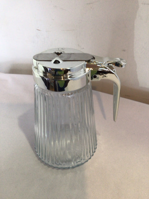 Clear Ribbed Syrup Pitcher