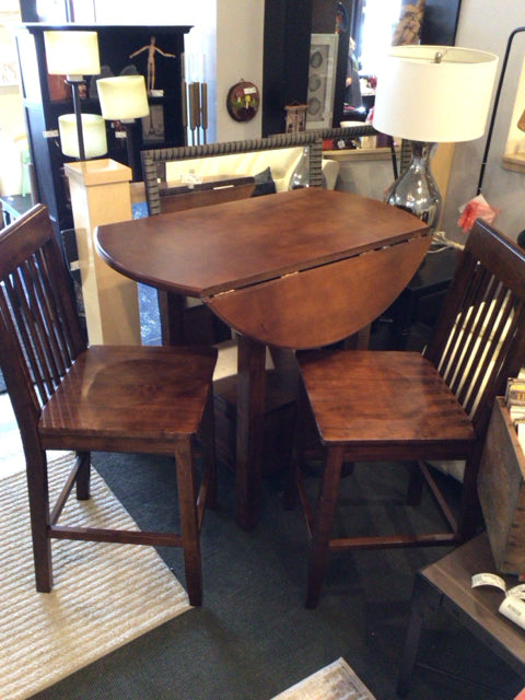 Pub Wood Drop Leaf W/Chair Table