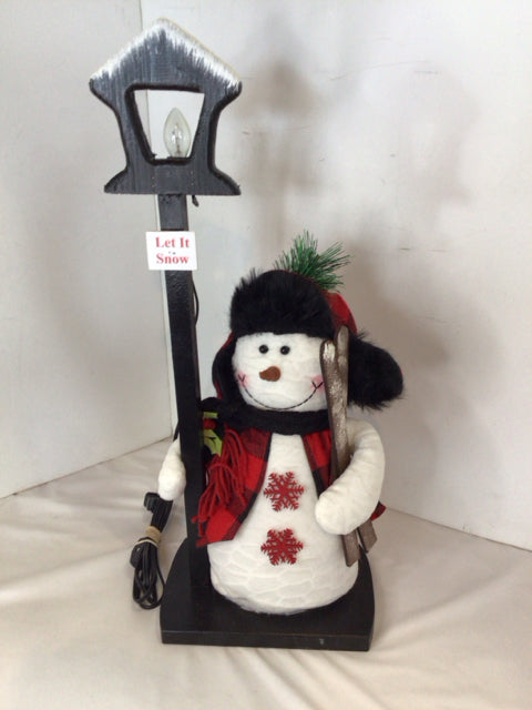 Snowman Black/Red Light up Holiday Item