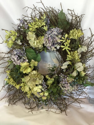 Purple/White Hydrangea Wreath