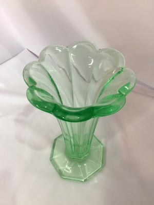 Art Deco Green Glass Vase