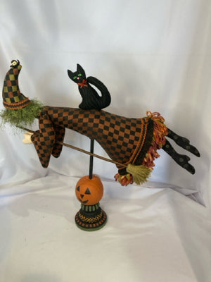 Black/Orange Resin Cloth Witch Holiday Item