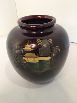 Oriental Maroon Ceramic Vase